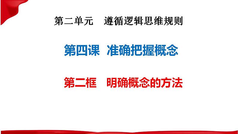 4.2明确概念的方法课件-2022-2023学年高中政治统编版选择性必修三逻辑与思维01