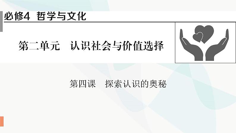 2024届高考政治一轮复习必修4哲学与文化第二单元认识社会与价值选择第四课探索认识的奥秘课件第1页