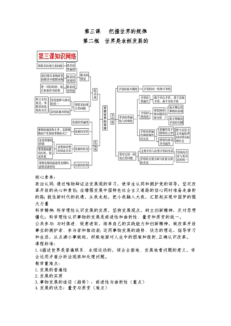 世界是永恒发展的 教案高中政治部编版必修四哲学与文化 (7)01
