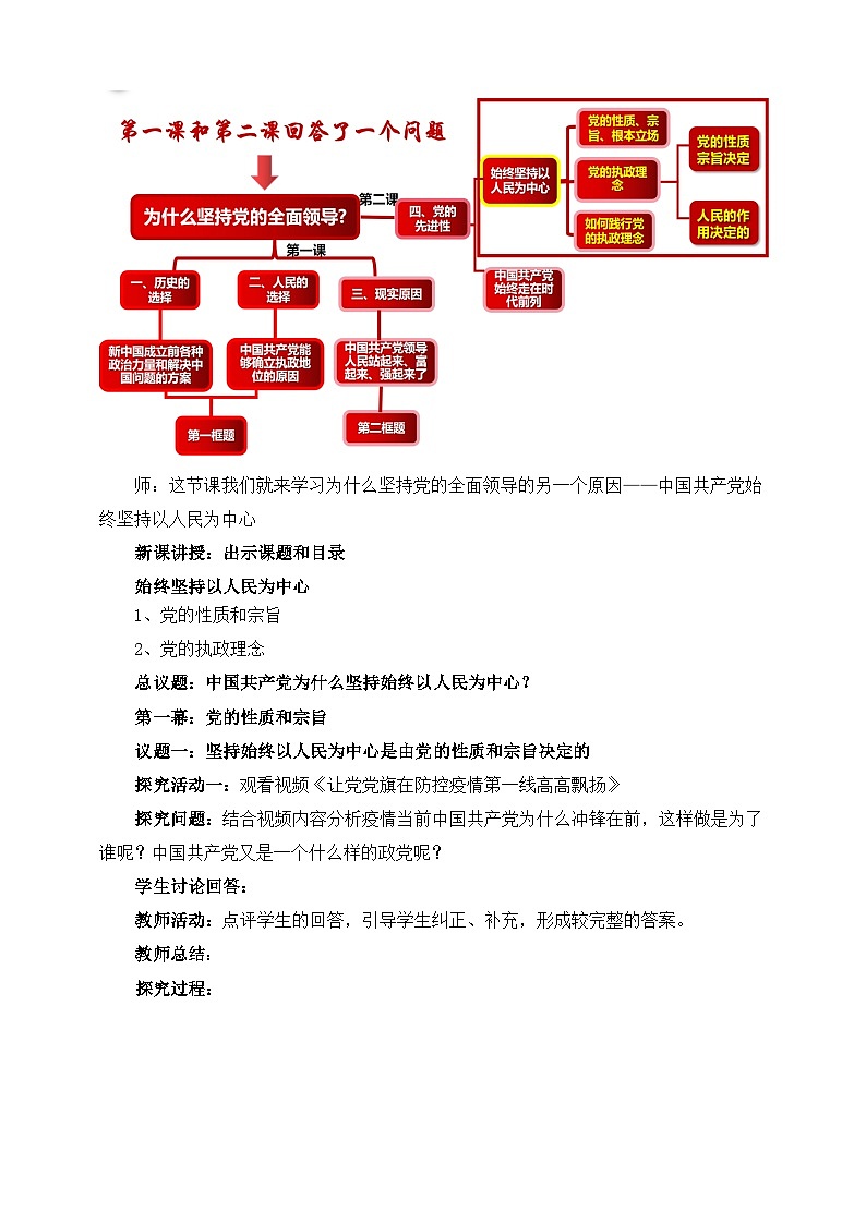 高中政治（统编版）必修3 2.1始终坚持以人民为中心 教学设计02