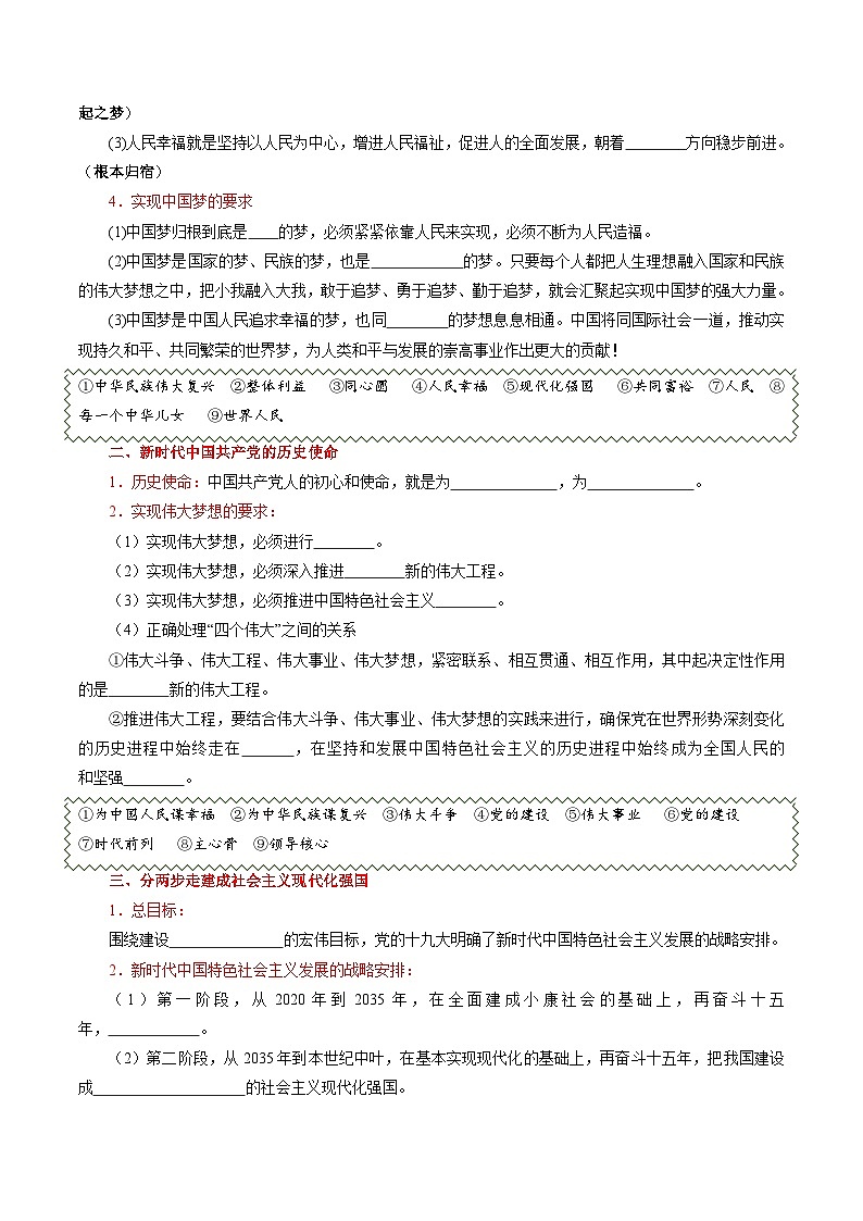 高中政治统编版必修一 4.2 实现中华民族伟大复兴的中国梦 核心素养学案02