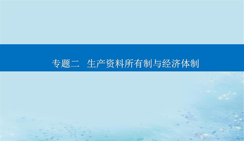 2023高考政治二轮专题复习与测试专题二生产资料所有制与经济体制课件01