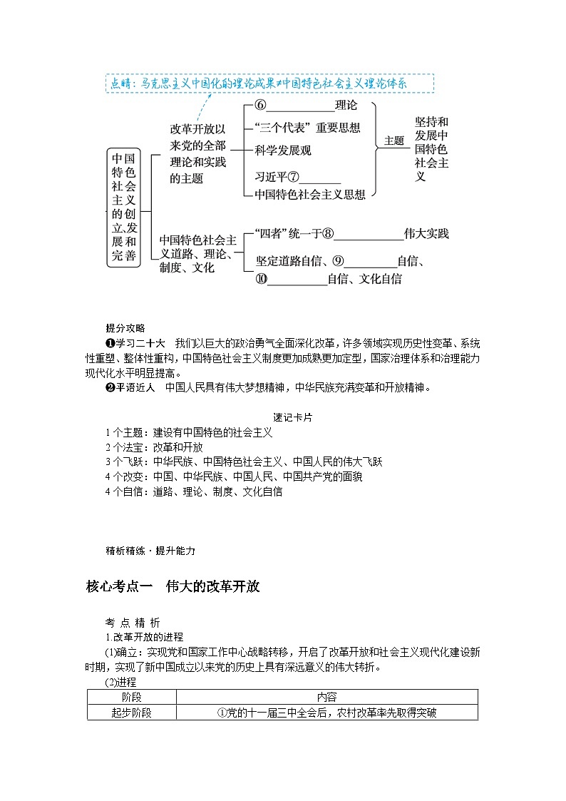 第三课　只有中国特色社会主义才能发展中国 学案（含答案解析）2024届高考政治一轮复习第2页