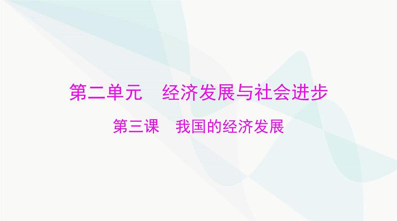 2024年高考思想政治一轮复习必修2第二单元第三课我国的经济发展课件第1页