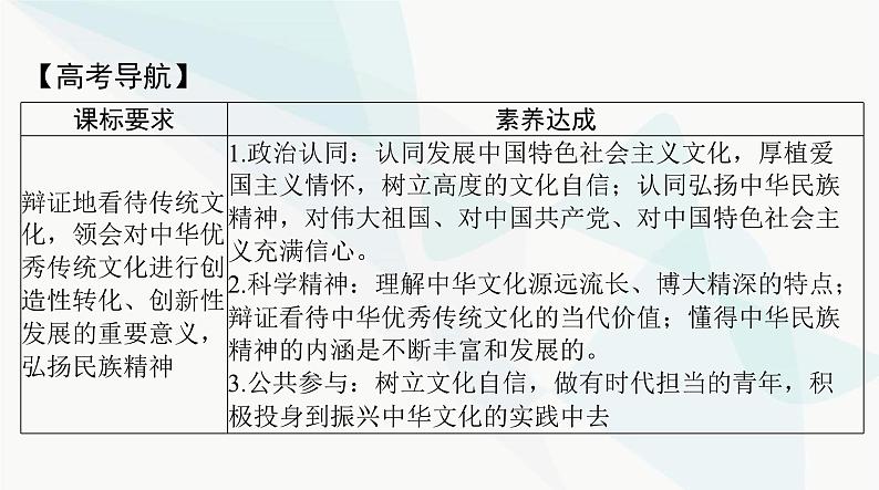 2024年高考思想政治一轮复习必修4第三单元第七课继承发展中华优秀传统文化课件第2页