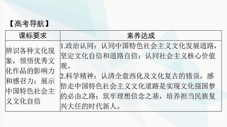 2024年高考思想政治一轮复习必修4第三单元第九课发展中国特色社会主义文化课件第2页