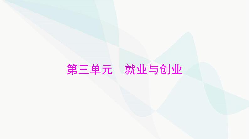 2024年高考思想政治一轮复习选择性必修2第三单元就业与创业课件第1页