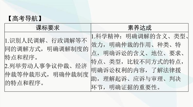 2024年高考思想政治一轮复习选择性必修2第四单元社会争议解决课件02