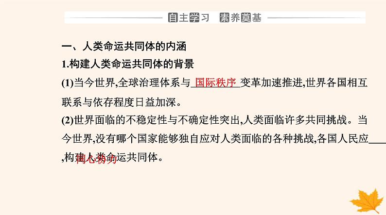 新教材2023高中政治第二单元世界多极化第五课中国的外交第二框构建人类命运共同体课件部编版选择性必修1第3页