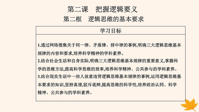 新教材2023高中政治第一单元树立科学思维观念第二课把握逻辑要义第二框逻辑思维的基本要求课件部编版选择性必修3第2页