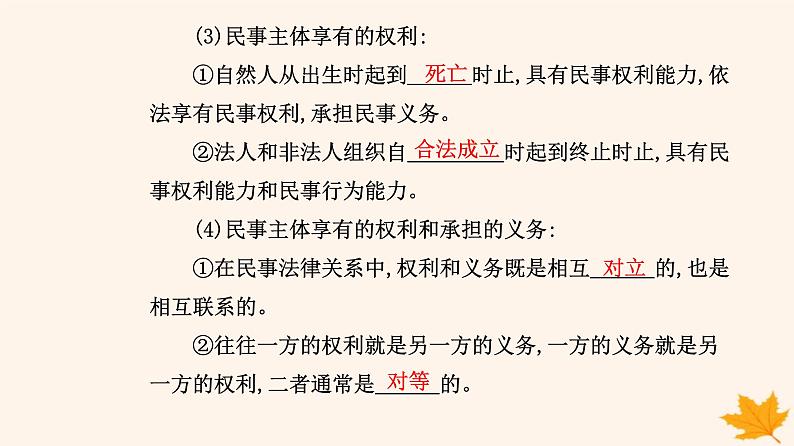 新教材2023高中政治第一单元民事权利与义务第一课在生活中学民法用民法第一框认真对待民事权利与义务课件部编版选择性必修206