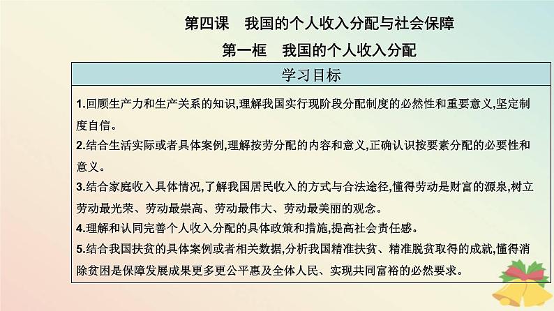 新教材2023高中政治第二单元经济发展与社会进步第四课我国的个人收入分配与社会保障第一框我国的个人收入分配课件部编版必修202