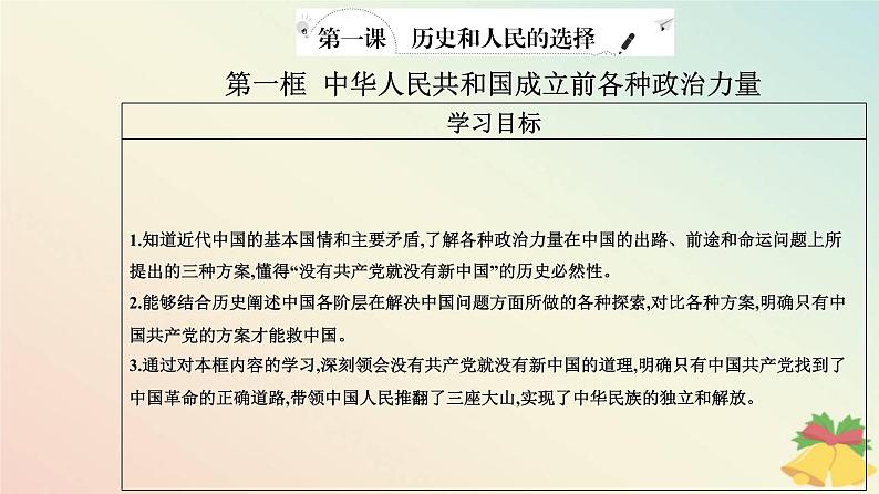 新教材2023高中政治第一单元中国共产党的领导第一课历史和人民的选择第一框中华人民共和国成立前各种政治力量课件部编版必修3第2页