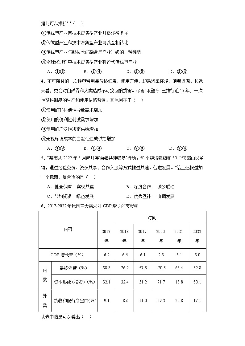 云南省2023届普通高中学业水平选择性考试模拟政治试题（含解析）02