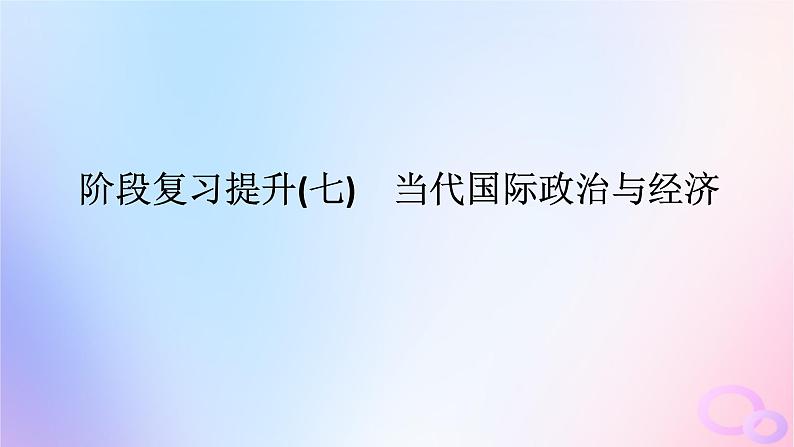 2024版新教材高考政治全程一轮总复习阶段复习提升七当代国际政治与经济课件第1页