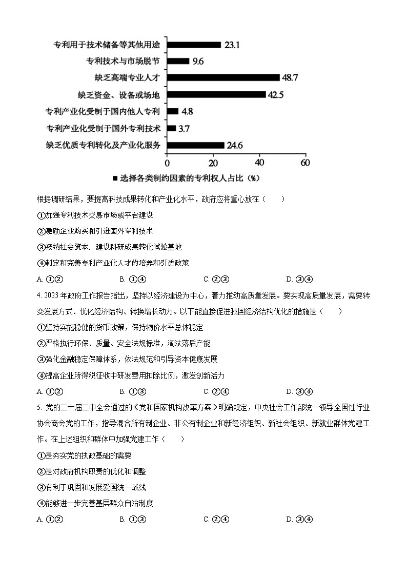 高考新课标卷（五省）政治真题（原卷版）第2页