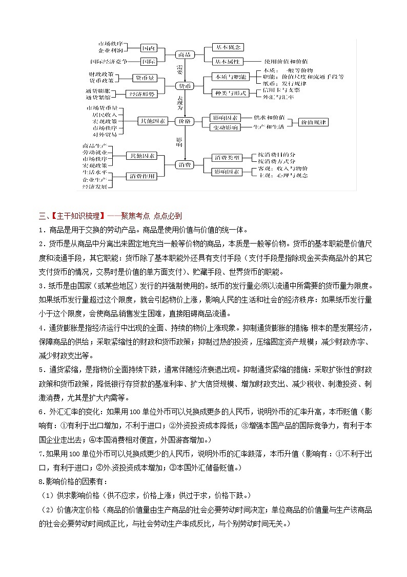 高考政治备考优生百日闯关系列专题01生活与消费 含解析第2页