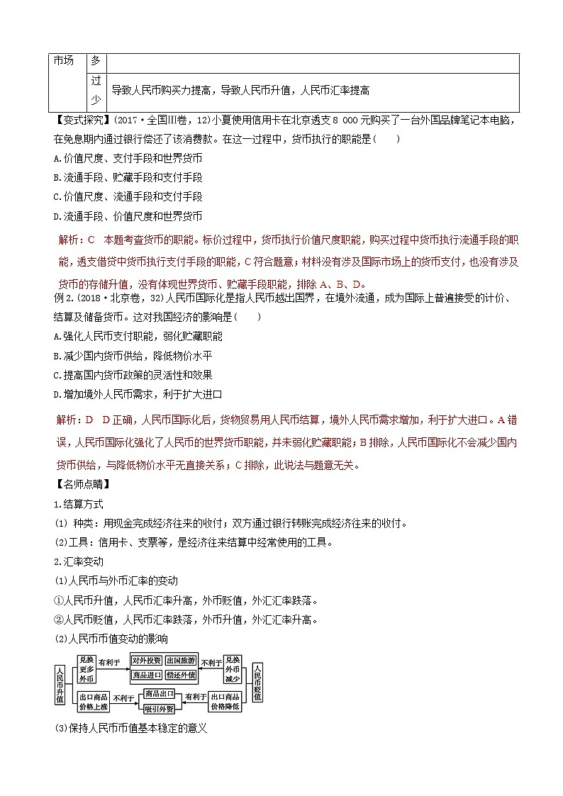 高考政治二轮复习专题01货币价格与消费 含解析第3页