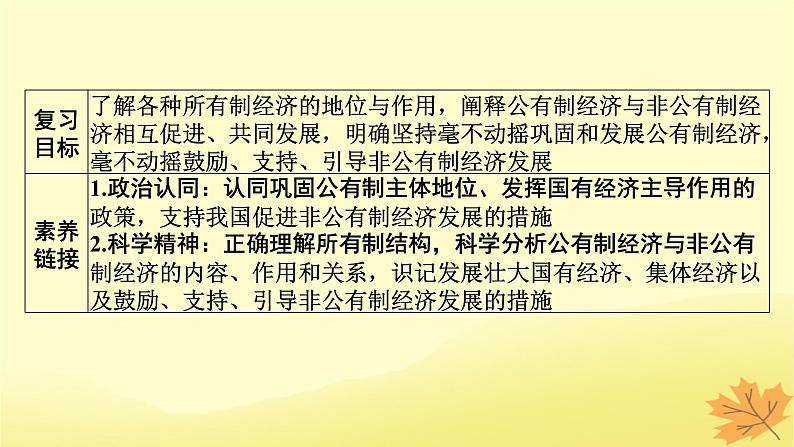 2024版高考政治一轮总复习必修2第一课我国的生产资料所有制课件第2页