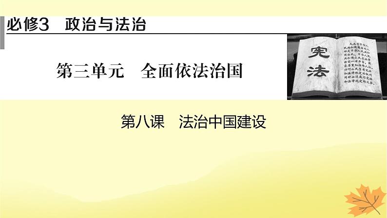 2024版高考政治一轮总复习必修3第八课法治中国建设课件01