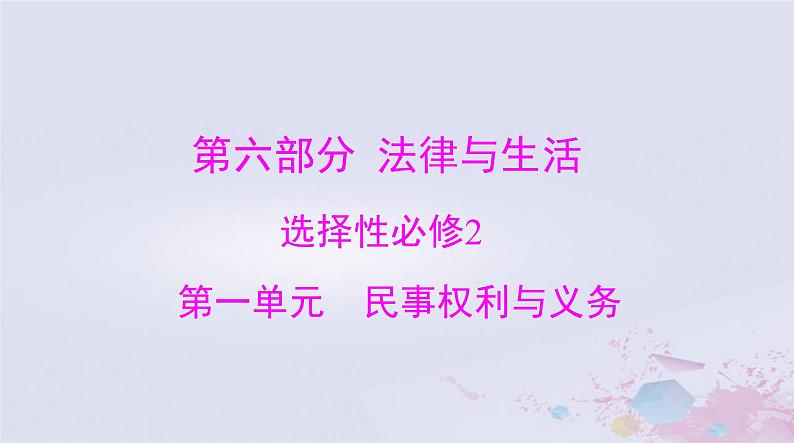 2024届高考政治一轮总复习第六部分选择性必修2第一单元民事权利与义务课件01