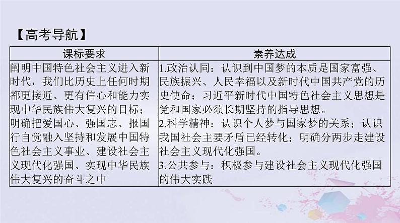 2024届高考政治一轮总复习第一部分必修1第四课只有坚持和发展中国特色社会主义才能实现中华民族伟大复兴课件第2页