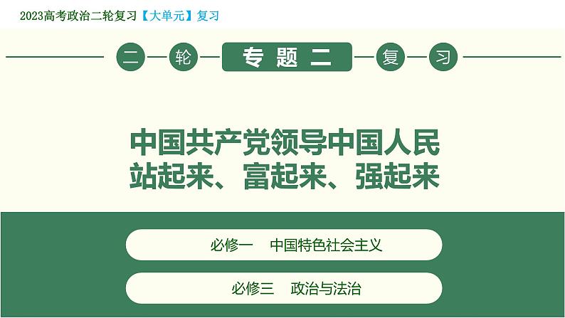 专题02  中国共产党领导中国人民站起来、富起来、强起来（精讲课件）-【高效备考】2023年高考政治二轮专题复习精讲课件+模拟专练（新教材）01