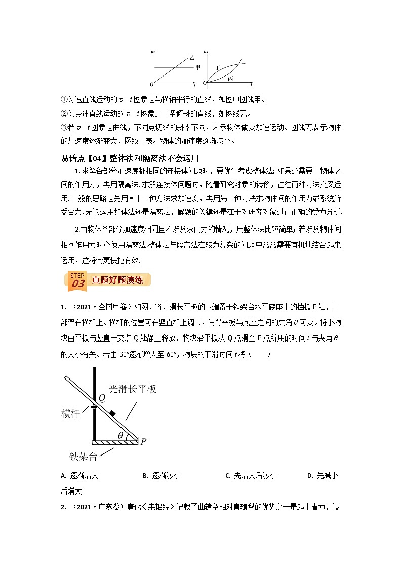 查补易混易错02  力与物体的直线运动-【查漏补缺】2022年高考政治三轮冲刺过关（原卷版）第3页