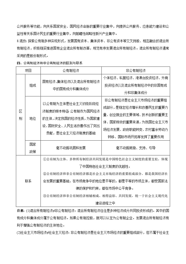 回归教材重难点05  生产资料所有制与经济体制-【查漏补缺】2023年高考政治三轮冲刺过关（新高考专用）（原卷版）第3页