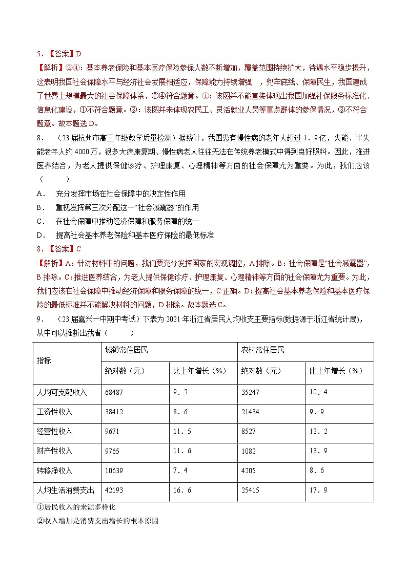 专题三 经济发展与社会保障-【二轮专题+增分题型】智胜2023年高考政治二轮专题+增分题型速练（新教材专用）（解析版）第3页