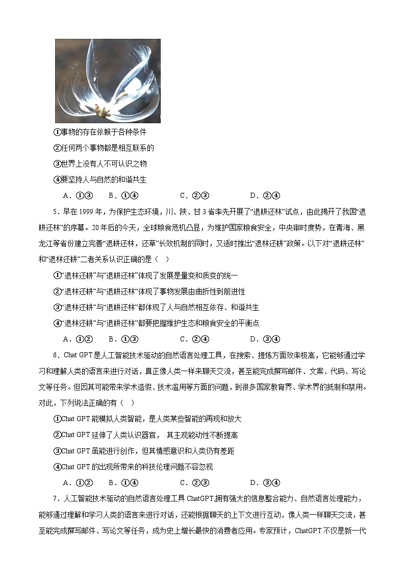 《哲学与文化》 综合练习2024年高考政治政治一轮复习模块专练（统编版）第2页