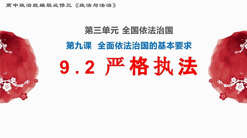 9.2 严格执法 高一政治课件（统编版必修3）02