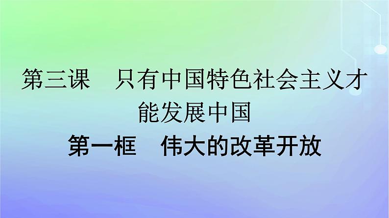 广西专版2023_2024学年新教材高中政治第3课只有中国特色社会主义才能发展中国第1框伟大的改革开放课件部编版必修101