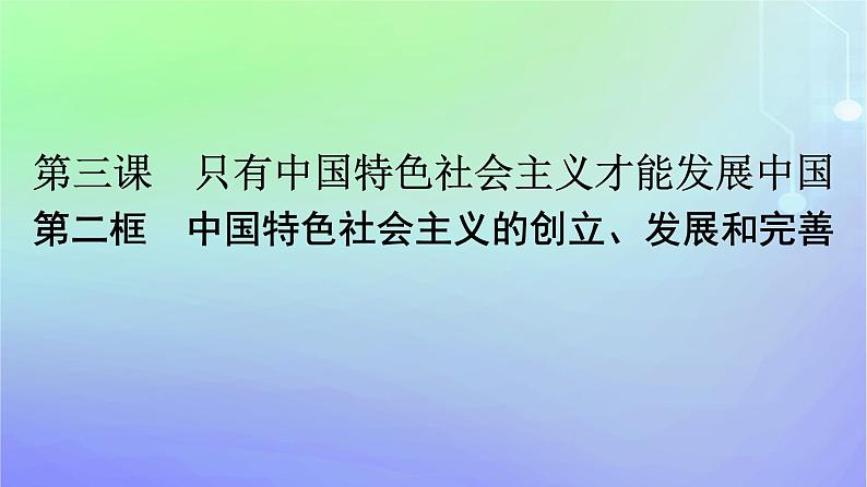 广西专版2023_2024学年新教材高中政治第3课只有中国特色社会主义才能发展中国第2框中国特色社会主义的创立发展和完善课件部编版必修101