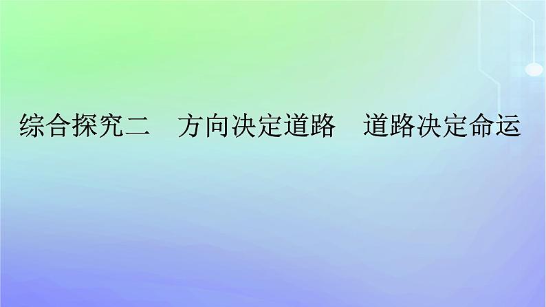 广西专版2023_2024学年新教材高中政治综合探究2方向决定道路道路决定命运课件部编版必修101