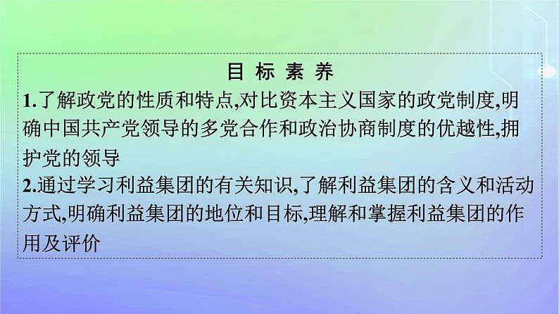 广西专版2023_2024学年新教材高中政治第1单元各具特色的国家第1课国体与政体第三框政党和利益集团课件部编版选择性必修1第4页