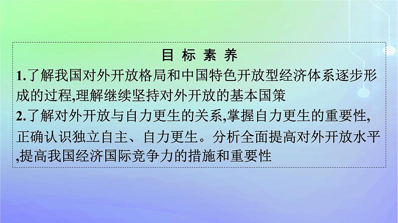 广西专版2023_2024学年新教材高中政治第3单元经济全球化第一框开放是当代中国的鲜明标识课件部编版选择性必修104