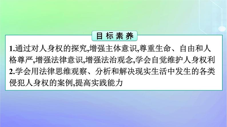 广西专版2023_2024学年新教材高中政治第1单元民事权利与义务第1课在生活中学民法用民法第2框积极维护人身权利课件部编版选择性必修204