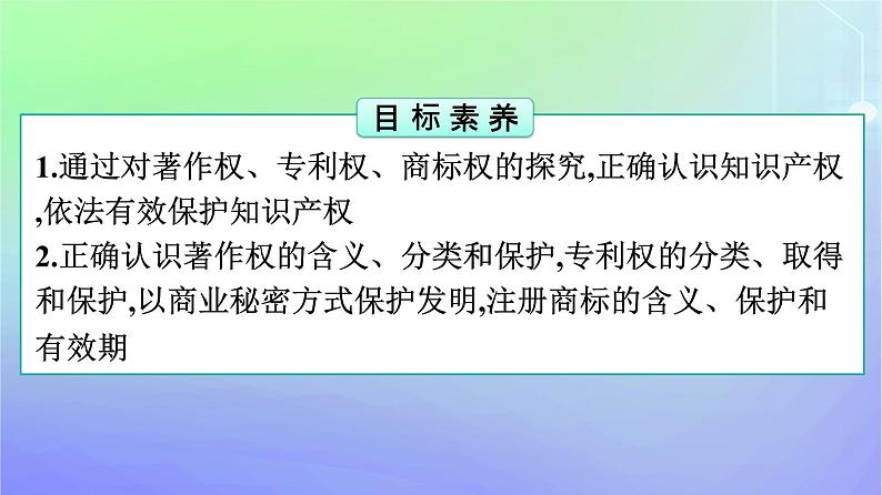 广西专版2023_2024学年新教材高中政治第1单元民事权利与义务第2课依法有效保护财产权第2框尊重知识产权课件部编版选择性必修2第4页