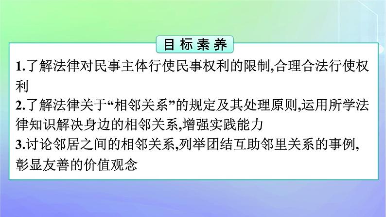 广西专版2023_2024学年新教材高中政治第1单元民事权利与义务第4课侵权责任与权利界限第2框权利行使注意界限课件部编版选择性必修204