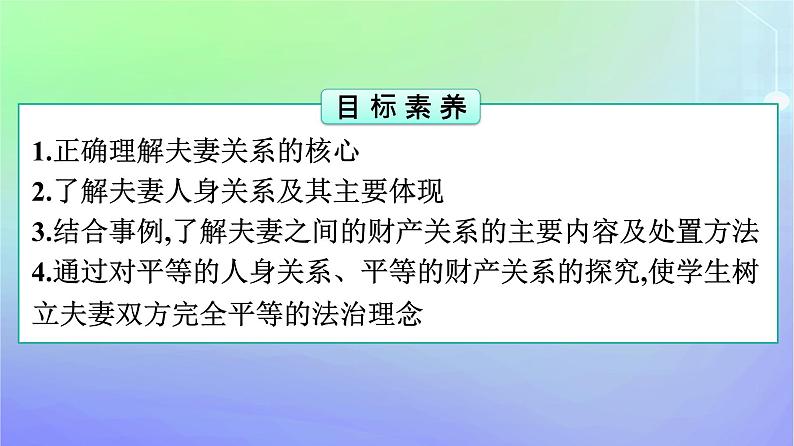 广西专版2023_2024学年新教材高中政治第2单元家庭与婚姻第6课珍惜婚姻关系第2框夫妻地位平等课件部编版选择性必修204