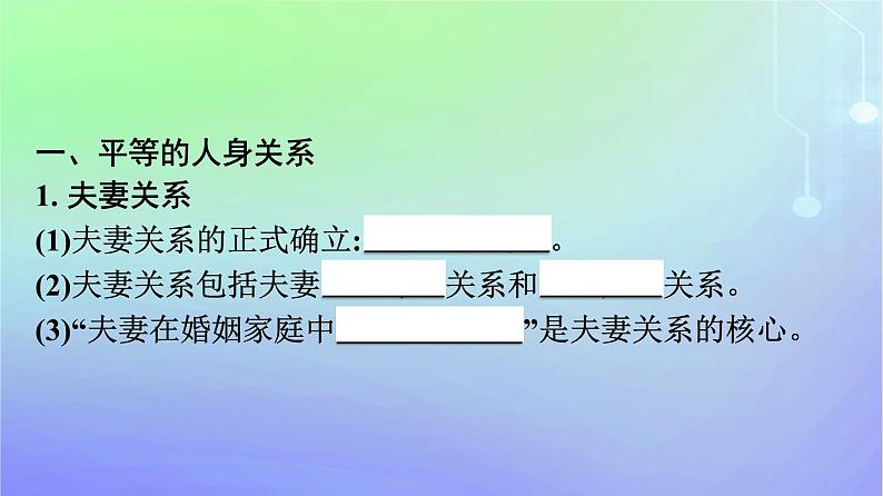 广西专版2023_2024学年新教材高中政治第2单元家庭与婚姻第6课珍惜婚姻关系第2框夫妻地位平等课件部编版选择性必修207