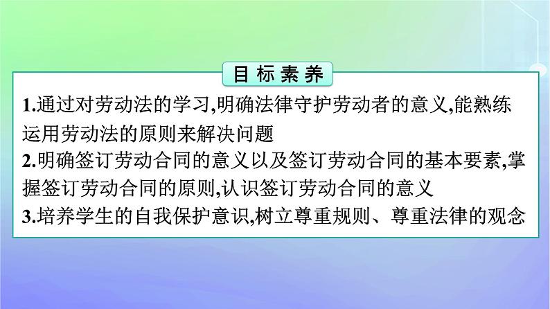 广西专版2023_2024学年新教材高中政治第3单元就业与创业第7课做个明白的劳动者第1框立足职场有法宝课件部编版选择性必修204