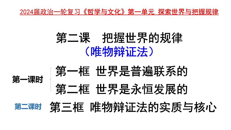 3.3 唯物辩证法的实质与核心 课件-2024届高考政治一轮复习统编版必修四哲学与文化第2页