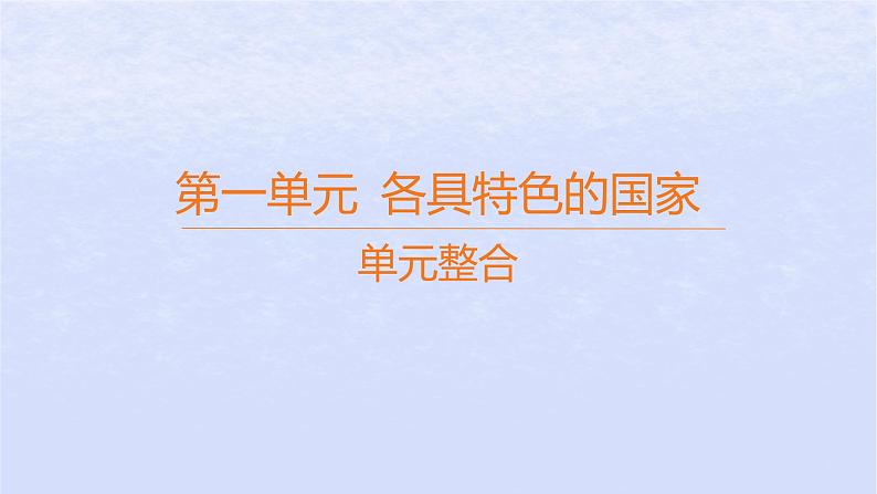 江苏专版2023_2024学年新教材高中政治第一单元各具特色的国家单元整合课件部编版选择性必修1第1页