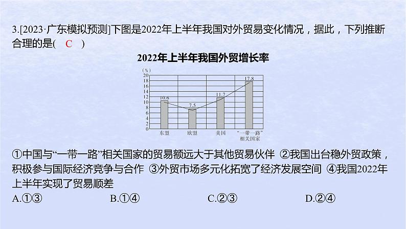 江苏专版2023_2024学年新教材高中政治第三单元经济全球化第七课经济全球化与中国第一框开放是当代中国的鲜明标识分层作业课件部编版选择性必修106