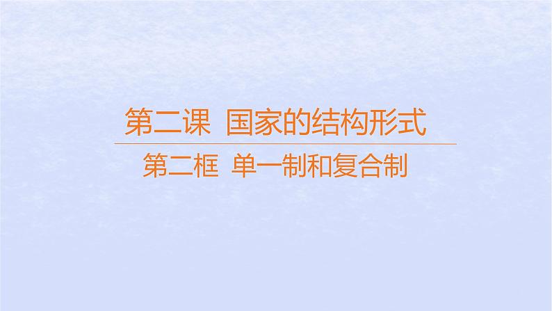 江苏专版2023_2024学年新教材高中政治第一单元各具特色的国家第二课国家的结构形式第二框单一制和复合制课件部编版选择性必修1第1页