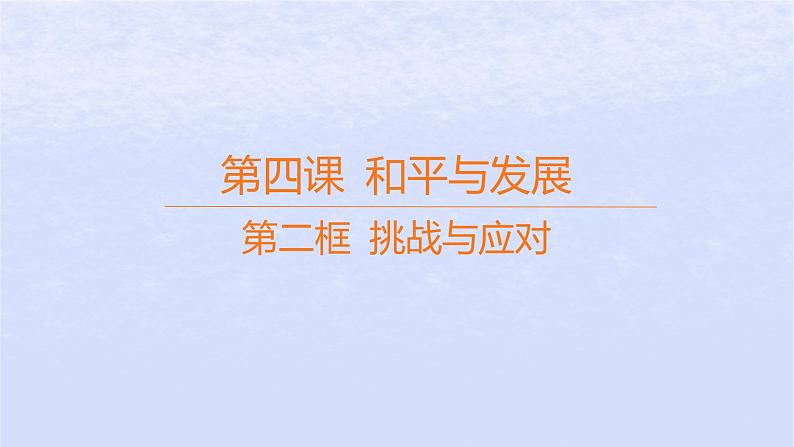 江苏专版2023_2024学年新教材高中政治第二单元世界多极化第四课和平与发展第二框挑战与应对课件部编版选择性必修1第1页