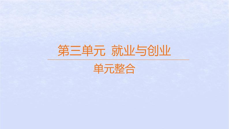 江苏专版2023_2024学年新教材高中政治第三单元就业与创业单元整合课件部编版选择性必修201