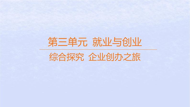 江苏专版2023_2024学年新教材高中政治第三单元就业与创业综合探究企业创办之旅课件部编版选择性必修201
